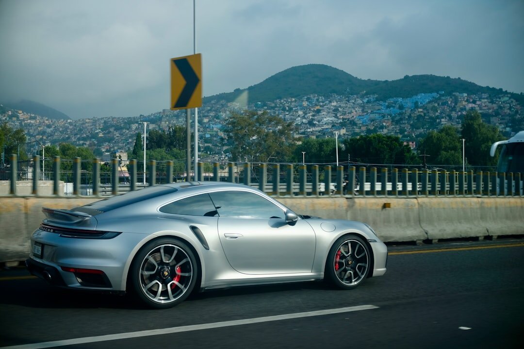luxury sports car on highway