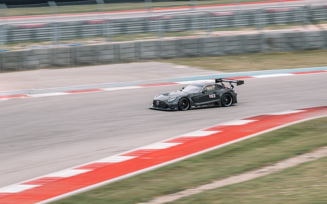 electric race car on track