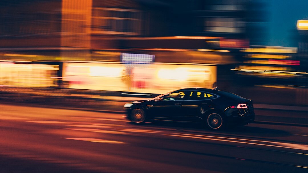 car driving at night
