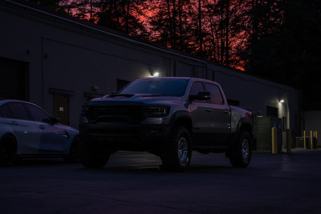 luxury car at sunset